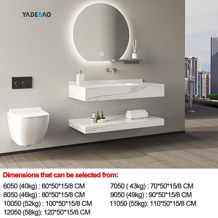 Modern Bathroom Vanity Furniture Solid Surface Wash Basin Lavabo Wall