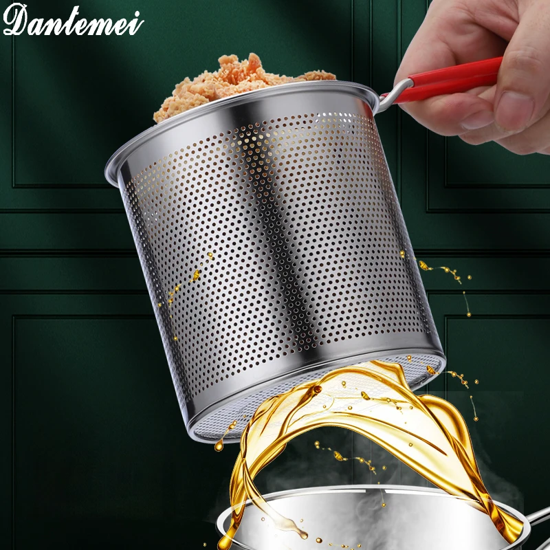 China Supplier Cookware Cooking Pot Round Fryer Pan Stainless Steel Deep Fryer Pot With Filter Basket