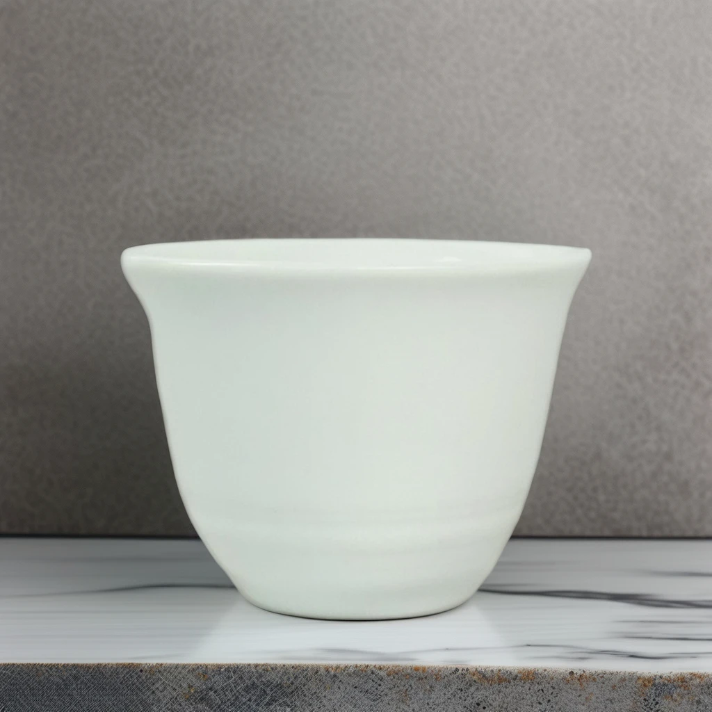 Arabic Round Shape Tea Cup Mug Ceramic Stoneware Plain White Cup