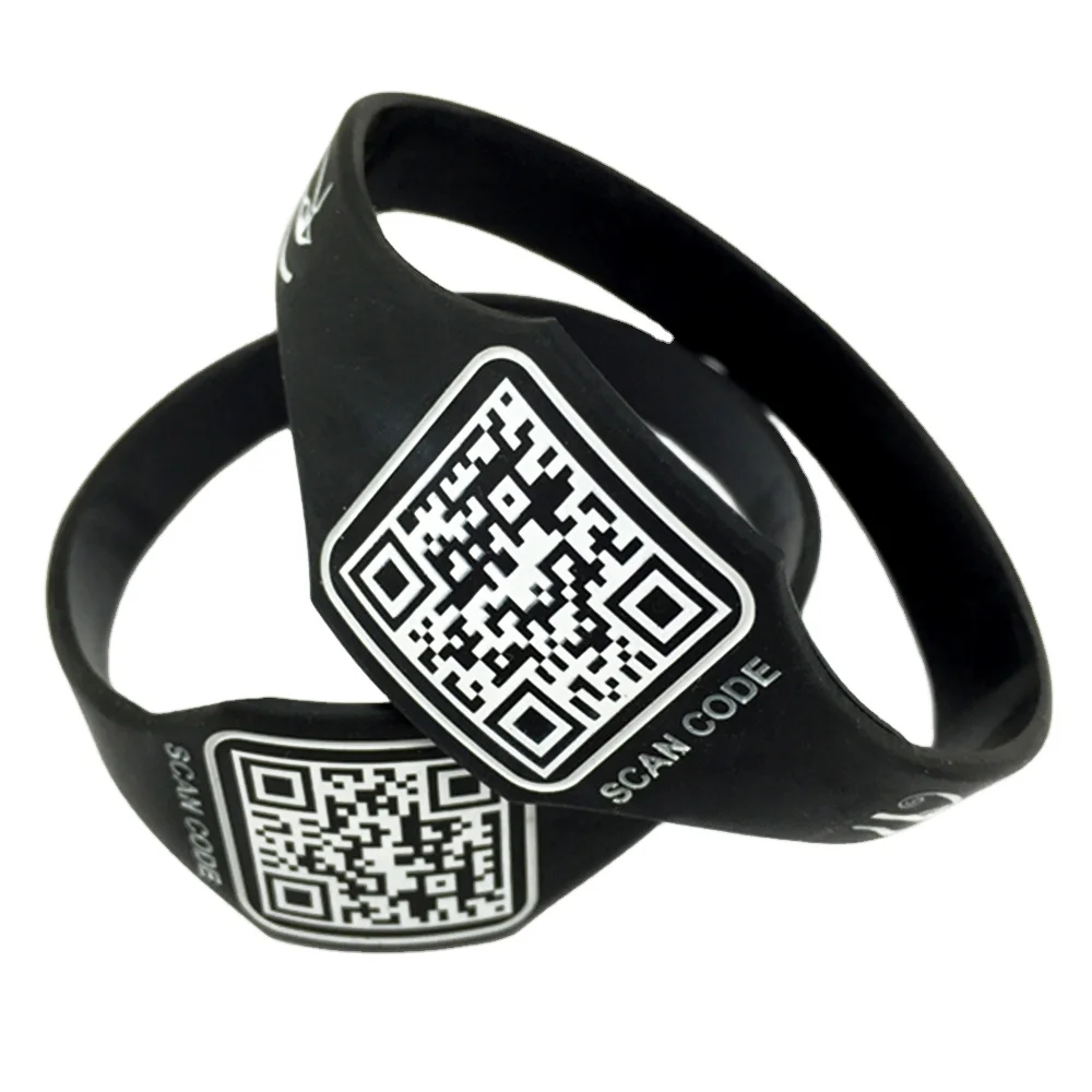 Custom Printed Silicone QR Code Wristbands | SCANaBAND by Promo-Bands.co.uk  | Express Delivery | No VAT