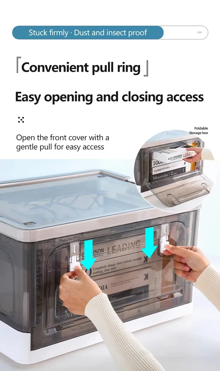 Multifunctional Transparent Double Open Plastic Storage Box Rectangular Detachable Collapsible Camping Folding Rectangle Box manufacture