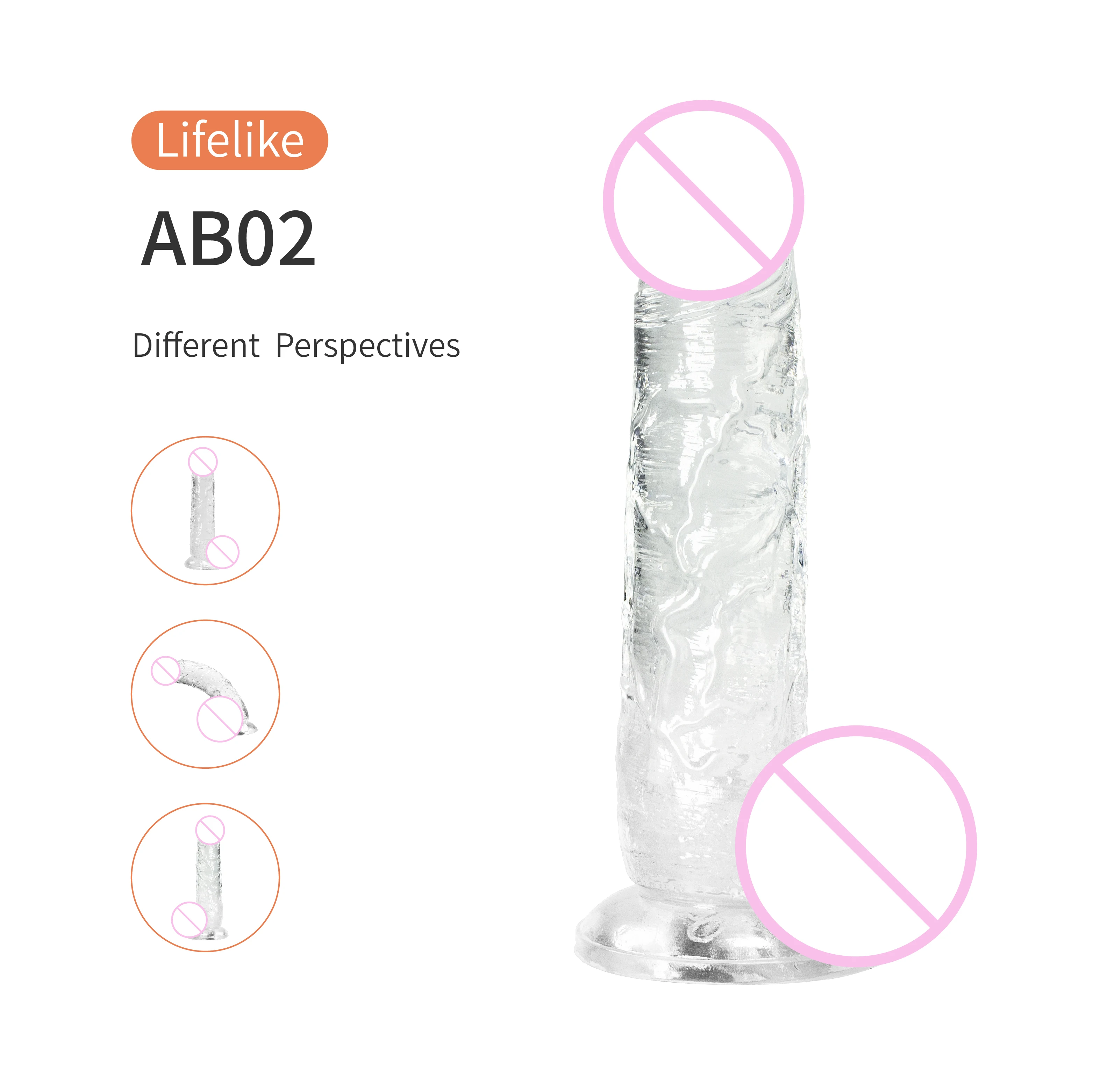 7 Inch Soft TPE TPR Realistic Clear Jelly Crystal Dildo Translucent Adult  Sex Toys for Women and Trans
