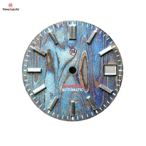 Color Damascus Steel Watch Dial with Unique Pattern Luxury Custom Dial for Automatic Men Watches