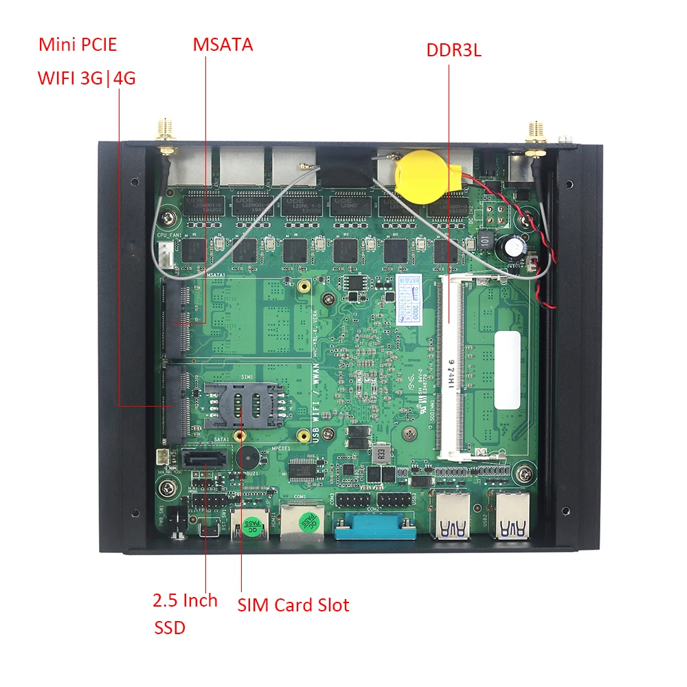 Firewall Hardware Mini Computer Pc I5 10310U 6 Nic Port Win Linux Pfsense OS for Network Appliance Wireless WIFI Status SATA