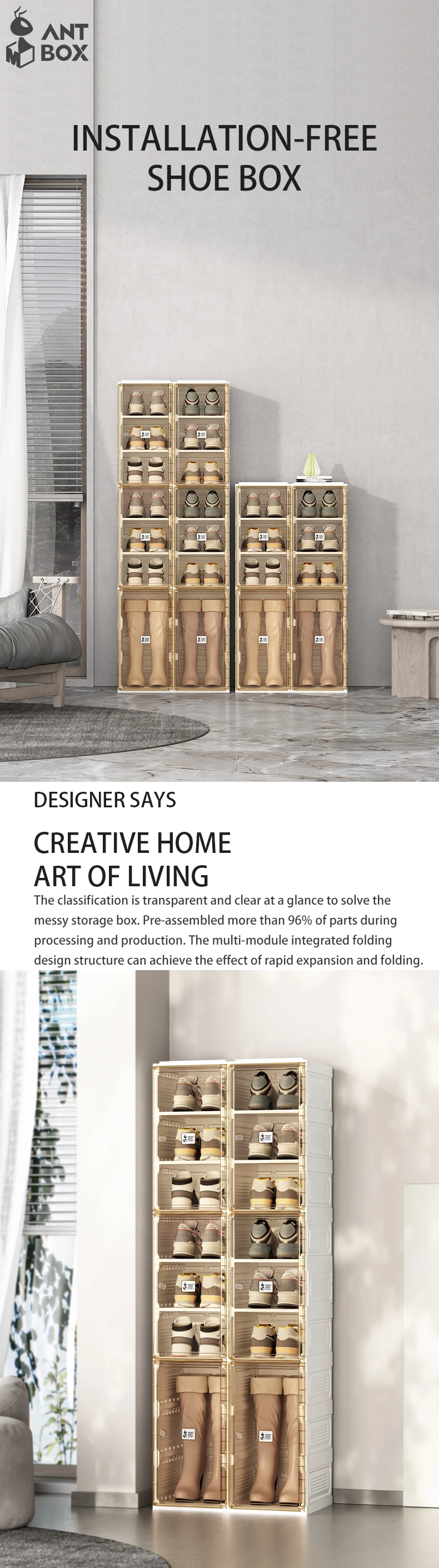 Antbox Mayi Box Shoes Organizers Folding Zapatera Organizador 3