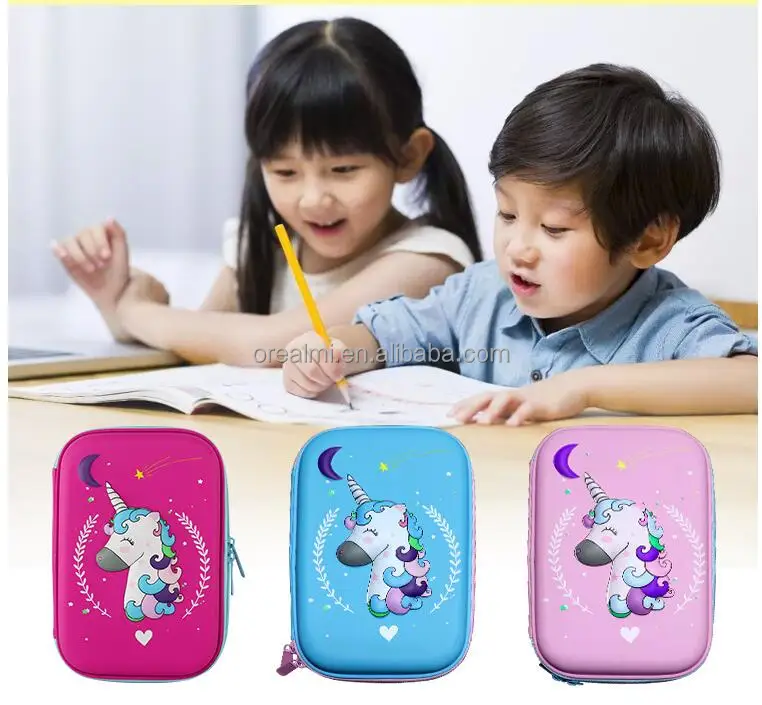 Durable Rectangle Pencil case  Back to School  Daily Use EVA Pencil case for Girl or Boy