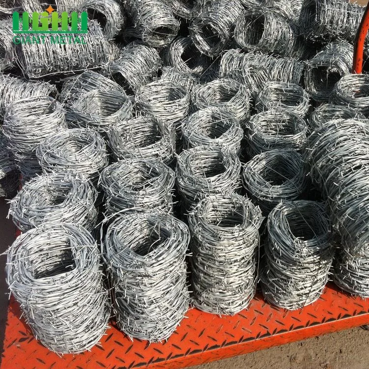 Factory Direct 200m Barbed Wire Coil 1.8mm Double Twisted Galvanized Steel PVC Coated Razor Wire Wall Spike Directly Iron Wire