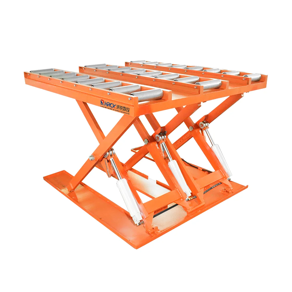 Hongrui 1T hydraulic scissor lift table with fixed-roller  lifter machine hydraulic