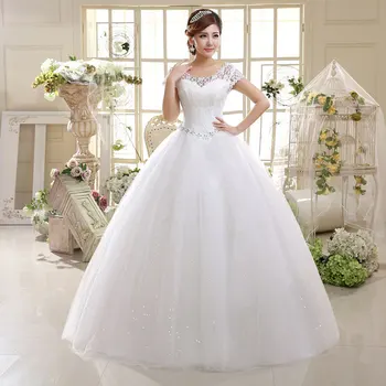 2022 Wedding Gown Elegant Vestido de novia quinceaneras barato Short Sleeve Sequin Lace bridal Bridal Gown Wedding Dress