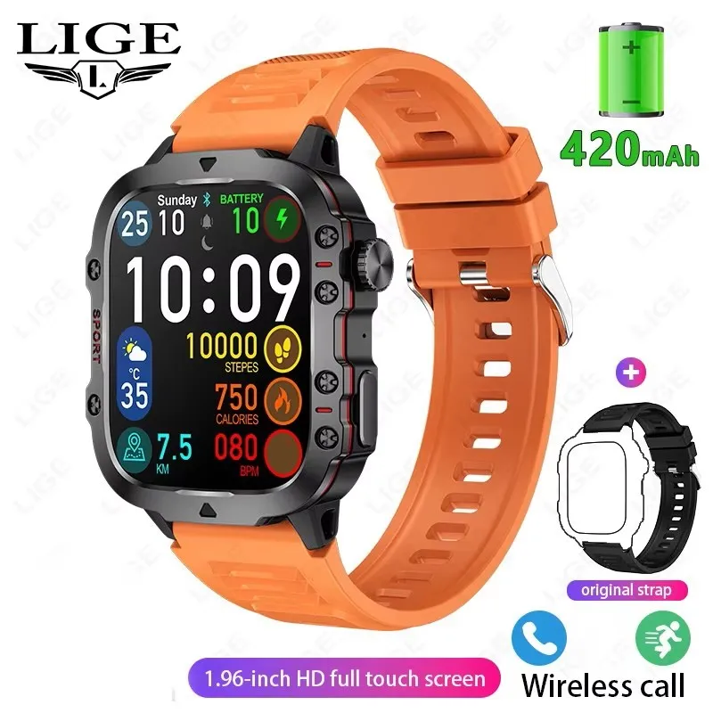 Lige BW0667 Smart Watch 1.96 Inch Screen 420 Mah Wireless Call Voice Assistant Watch Spo aperçu 7