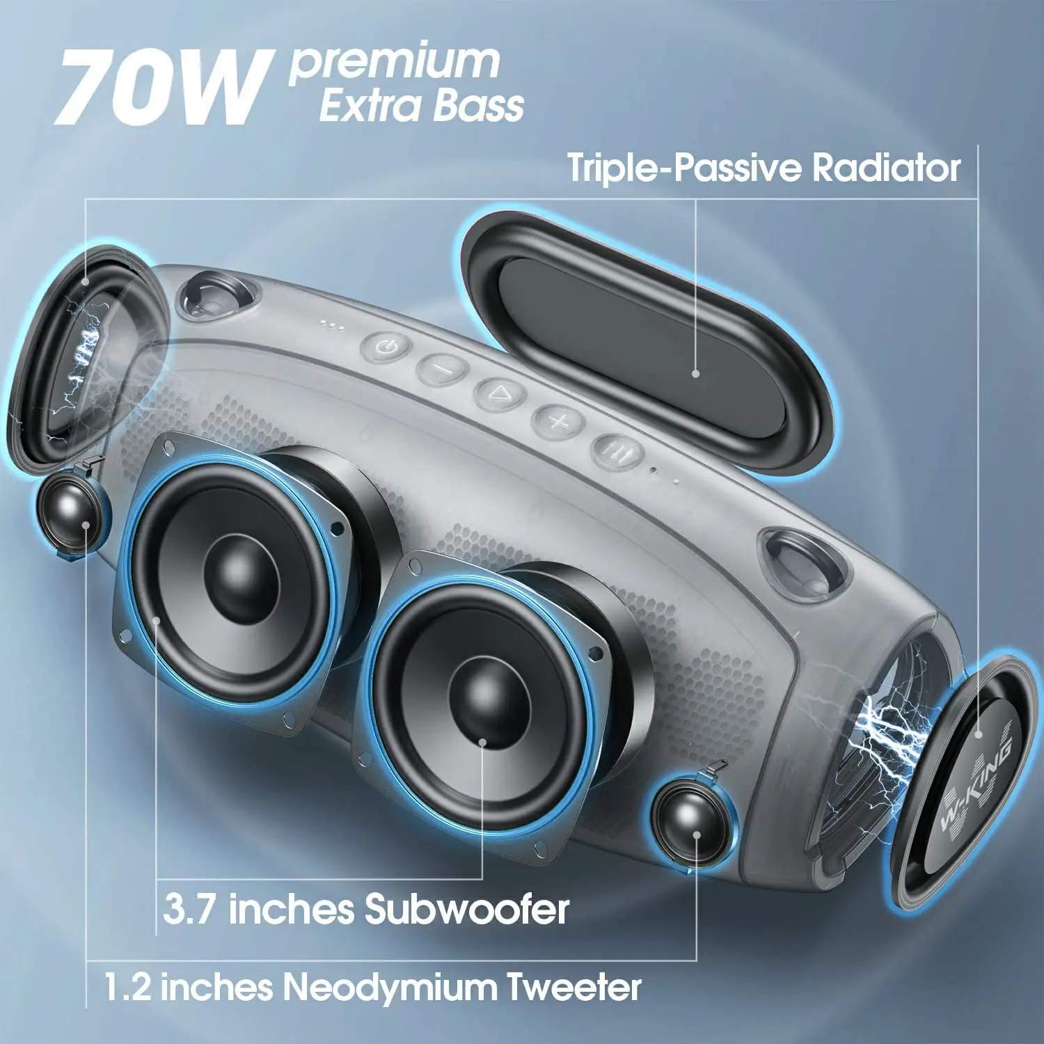 新品\"Tape King\" Portable Bluetooth Speaker Amazon.com: W-KING Bluetooth Speaker Loud, 60W Waterproof