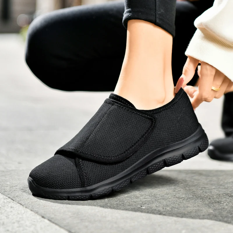 Women's Extra Wide Orthopedic Sneakers Adjustable Slip-on Closure Arch Support Walking Shoes for Swollen Feet Diabetic Shoes