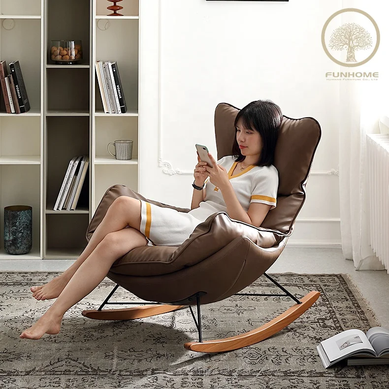 Modern Designer Luxury Living Room Overstuffed High Back Living Room Chairs  Extra Wide Rocking Chair Accent Sofa Chair