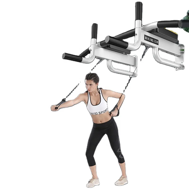 Оптовая продажа многофункциональная настенная металлическая штанга для подтягивания упражнений с эластическим ремешком