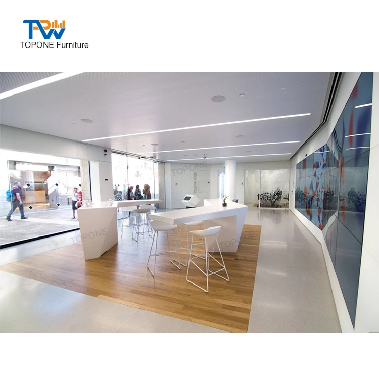 Черно-белая интерьерная каменная офисная мебель