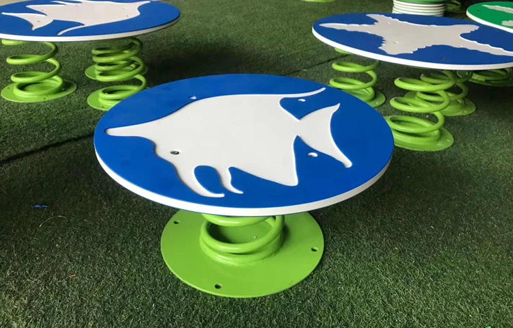 High-end Customized Colorful PE Plate Children Spring Swing Seat Outdoor Playground Equipment Spring Plum Blossom Pile