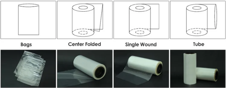 Multi-Purpose Polyolefin Center fold POF Heat Shrink Film 60 Gauge 75 Ga 15 Micron 19mic