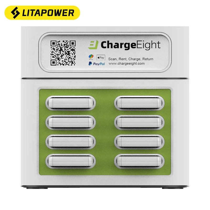 Customized Software Team 8 Slots Sharing Power Bank Station for Clubhouse Without Power Banks