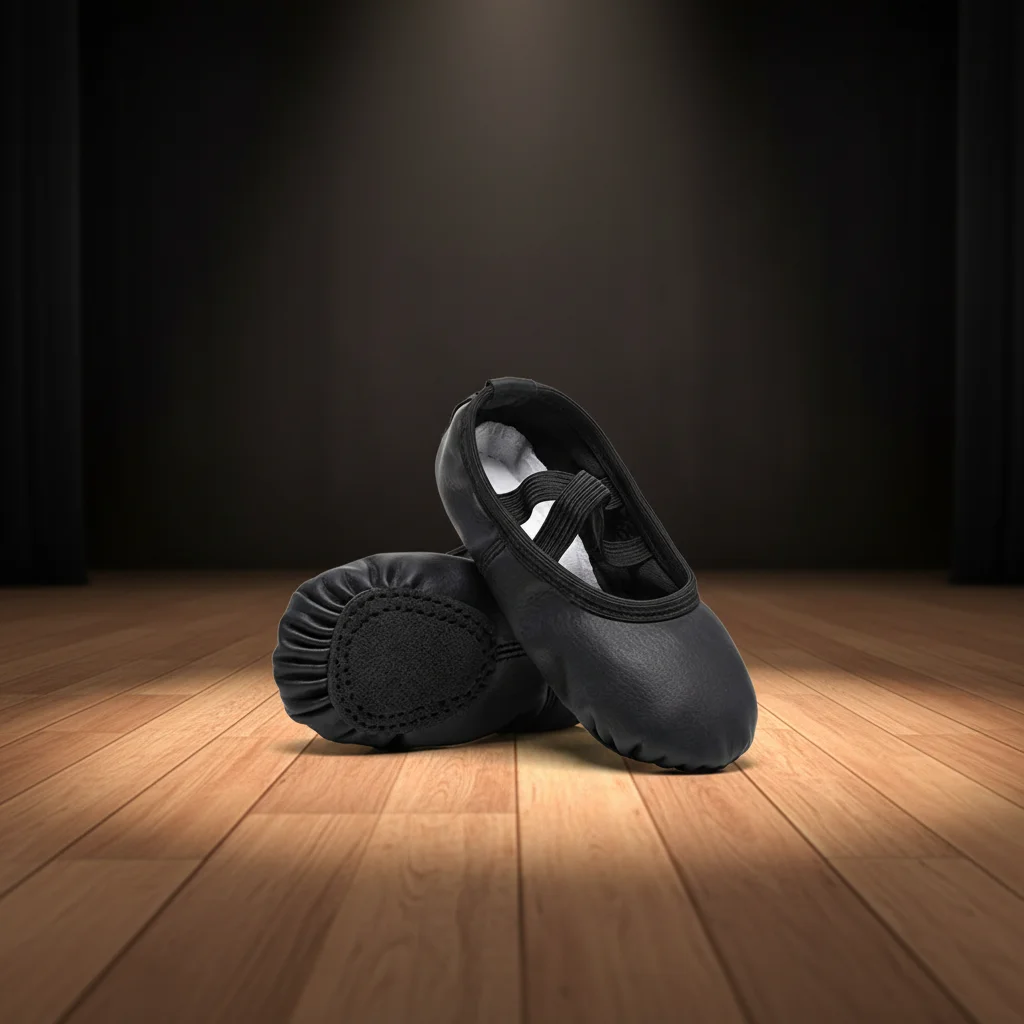 ZYF,Elementary Dance Skin-friendly Lining Baby Dance Shoes Stage Performance Soft Suede Leather Sole Black Ballet Shoes HSD001