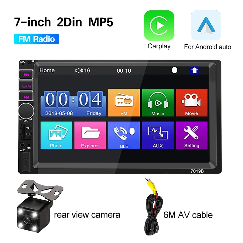 BLE Calling 7 Inch Double Din Car Stereo Android Auto TF U Disk Aux  Playback Car Radio MP5 Player with Carplay for Apple| Alibaba.com