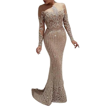 Elegant Mid-waist Long-sleeved Sequins Solid Color Chest-wrapped ...