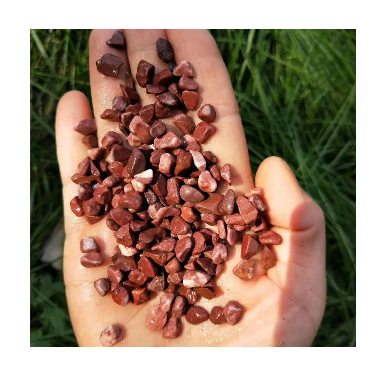 Red Color Natural Marble Chips Pea Gravel