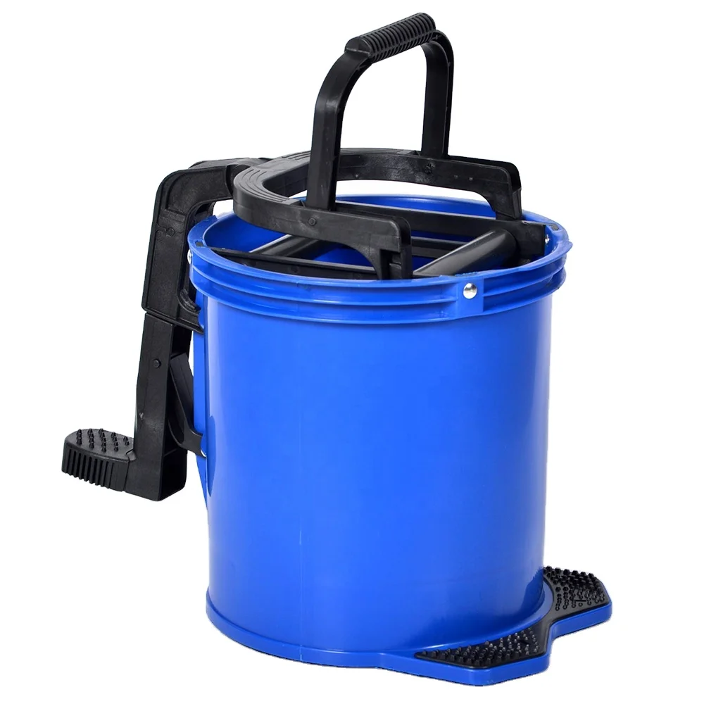16l Mop Wringer Bucket With Castors Metal Buckets Sustainable