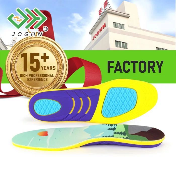 JOGHN OEM Custom Breathable Anti Fatigue Work Healthy Sport Insoles for Running Athletic Insoles Football Mens Shoes Insoles