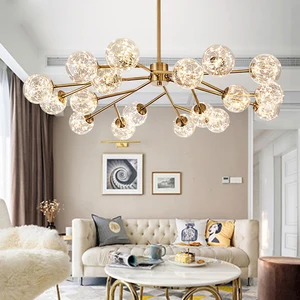 Modern Design Decorative Living Room Bedroom Interior Glass Led Chandeliers Light