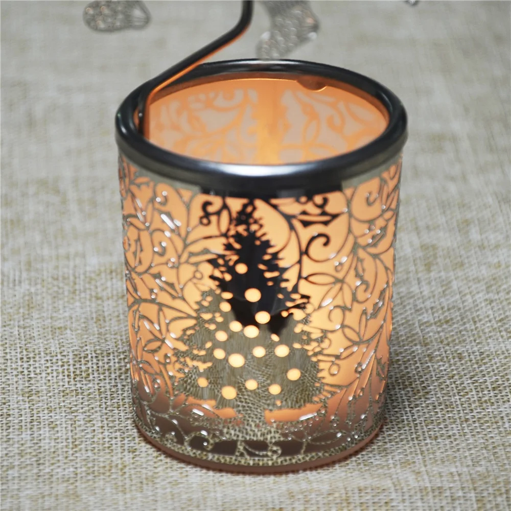 Custom Christmas Tree Tealight Carousel Danish Design Silver Rotary Candle Holder