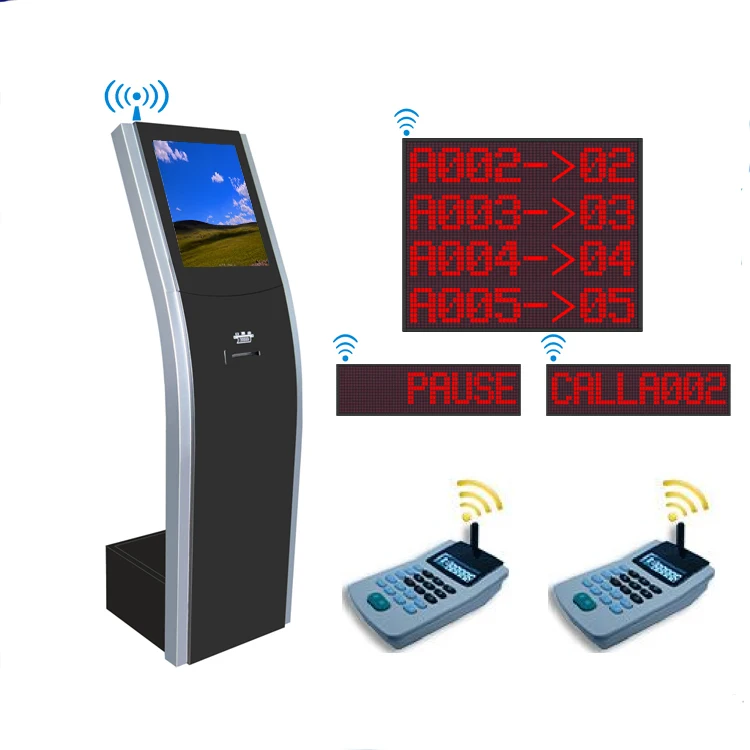 Wireless LED/LCD Token Number display queuing management calling system ticketing dispenser for hospital/bank