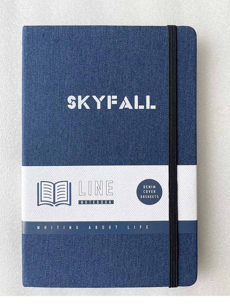 A4 A5 Customizable logo Printing Notebook Cloth Fabric Linen Denim Hardcover Journal Notebook