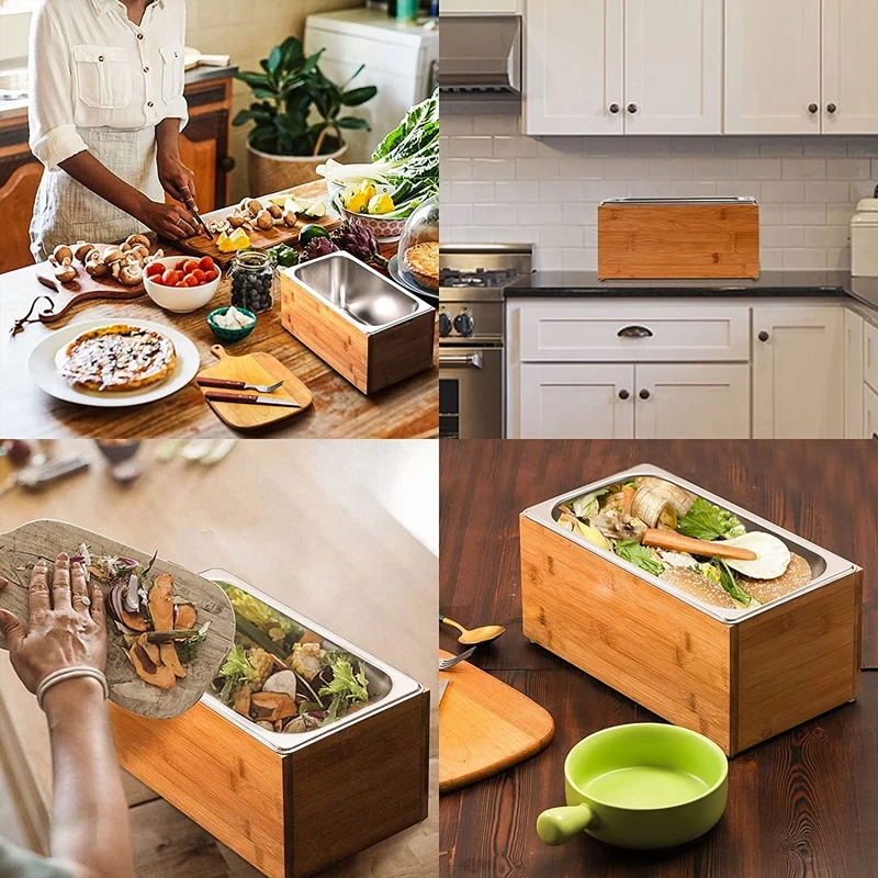 Kitchen Compost Bin Indoor 1.6 Gal Smell Proof,Rust Proof Stainless