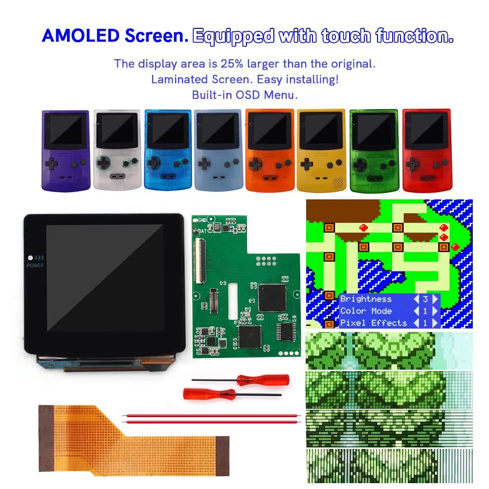 Touch Version Laminated OLED LCD Screen OSD Menu Retro Pixel AMOLED ...
