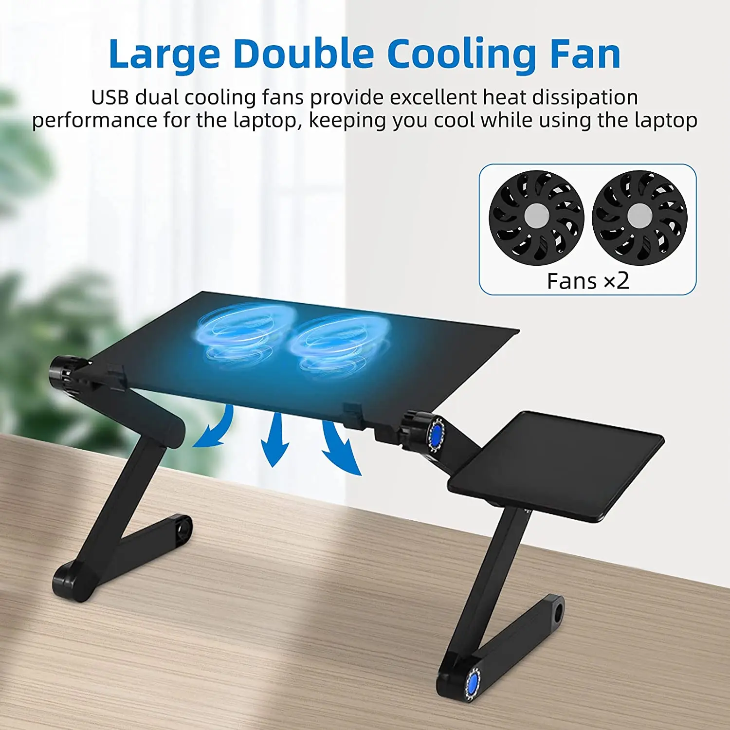 Computer Shelf Collapsible Aluminum Stand Adjustable Folding Lap Laptop Desk