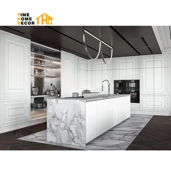 Cheap Australia White UV Coating Lacquer Matte Finished  Quartz Classic  Kitchen Island Kitchen Cabinets for Home Solution