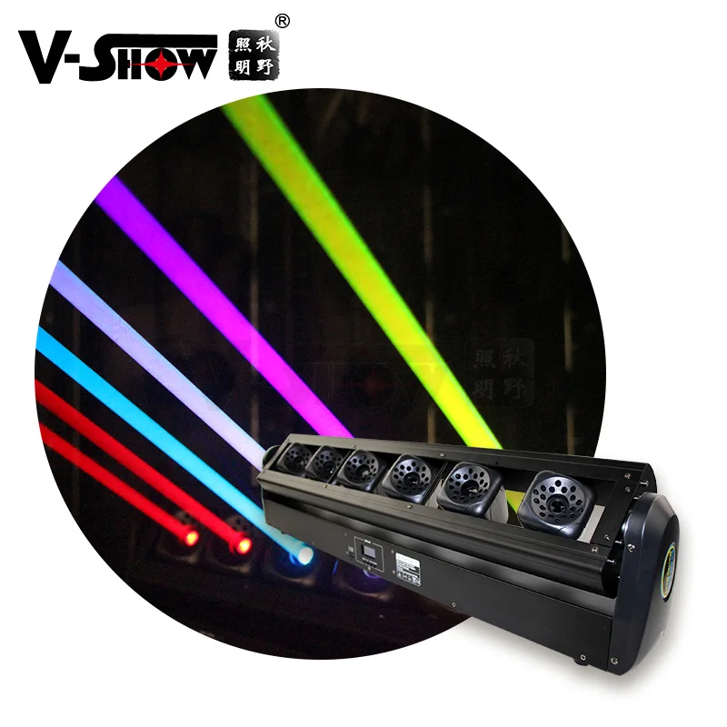 V-Show диско-огни, лазерные шесть 6 глазных головок, движущийся dmx dj световой луч, лазерная балка