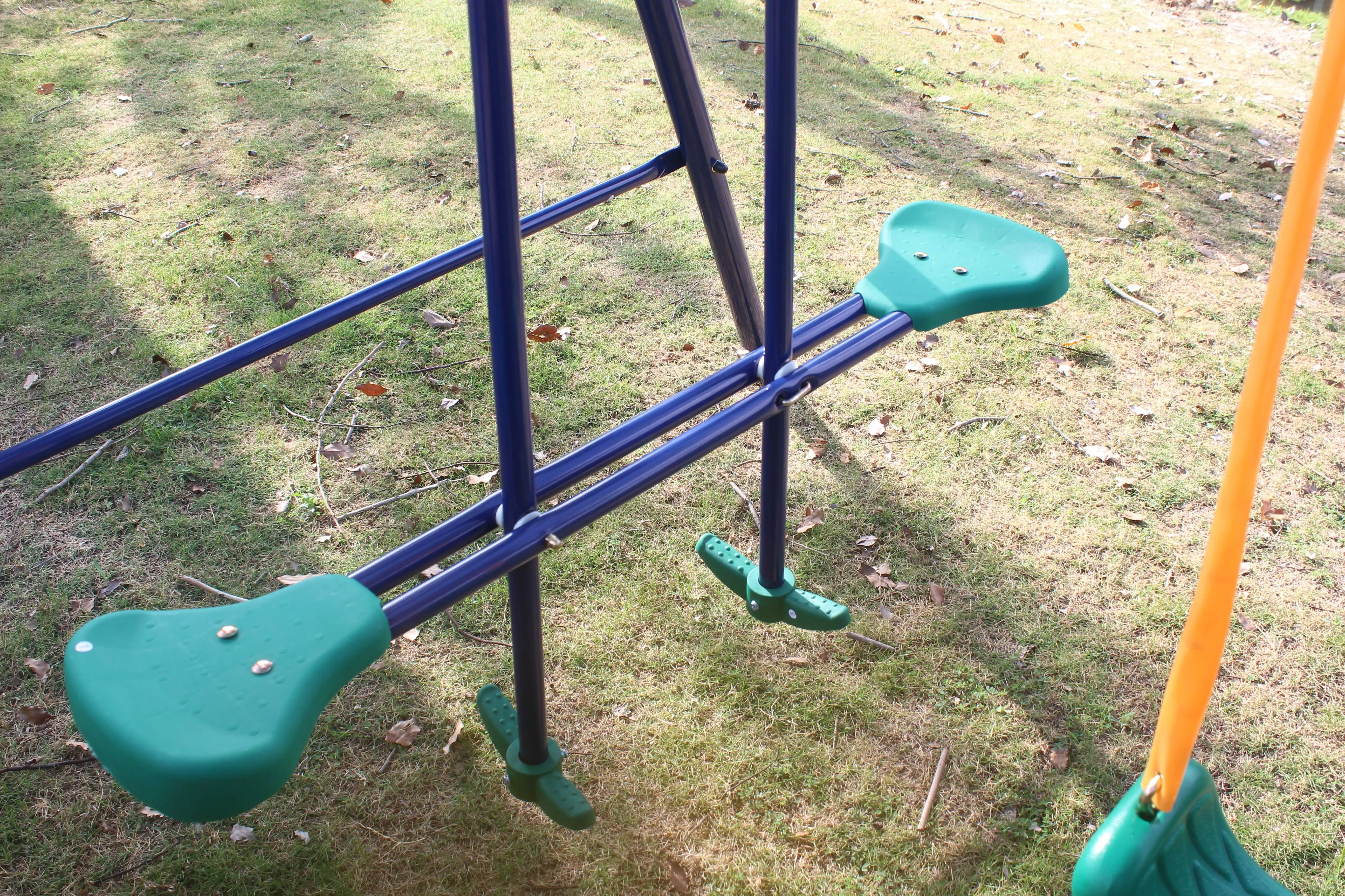 Metal Frame See-Saw Swing Set for Kids Safe Fun Play