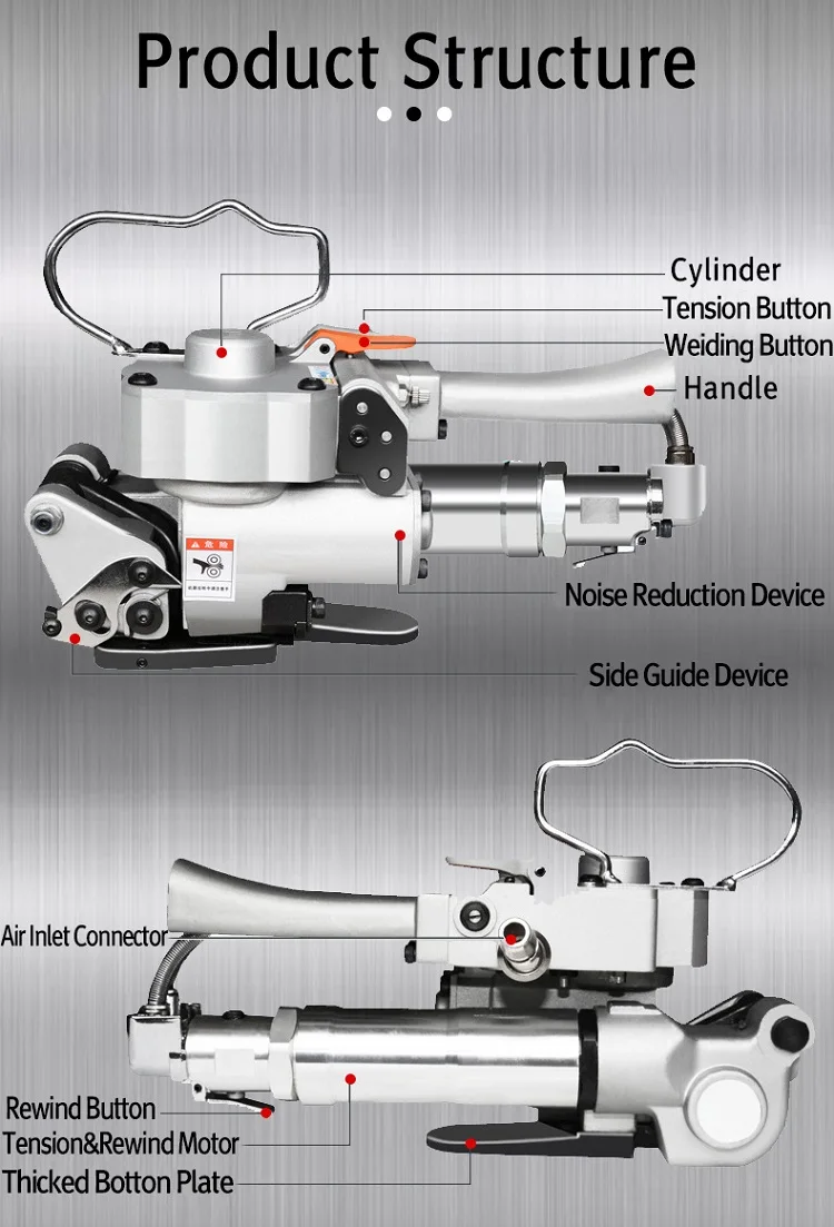 Air Pneumatic Strapping Machine A19 Pet Plastic Belt Baling Press And