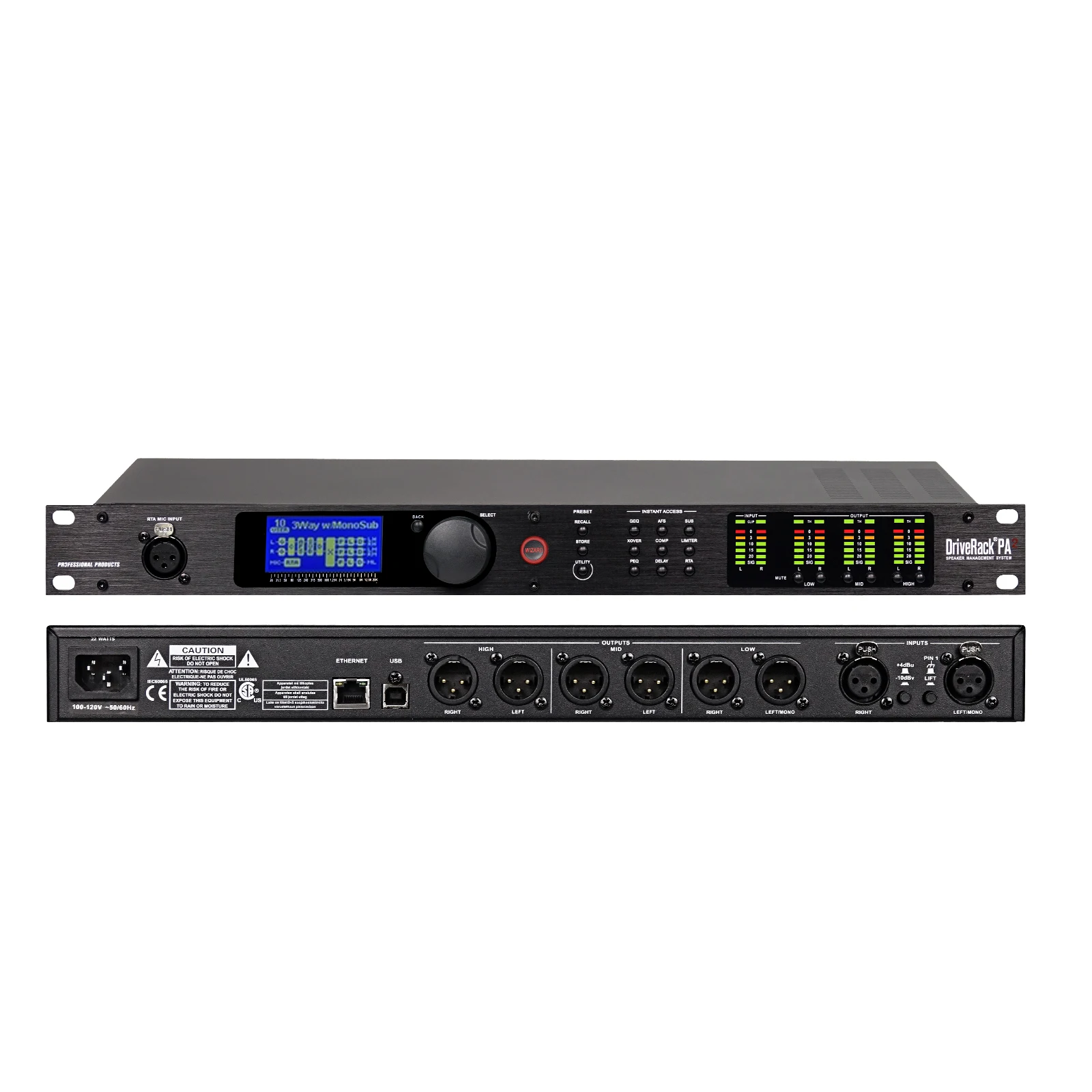 DBX DriveRack PA2 Professional Audio Processor - 2in6out DSP for