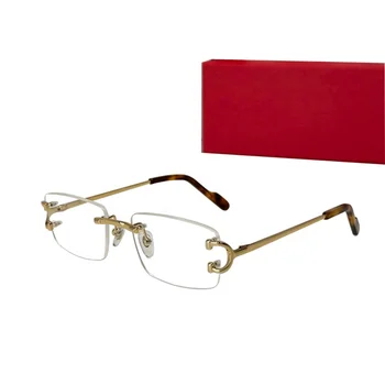 eyeglasses frames  lunettes de soleil  luxury designer sunglasses frame frameless 0092 can do prescription lenses square optical
