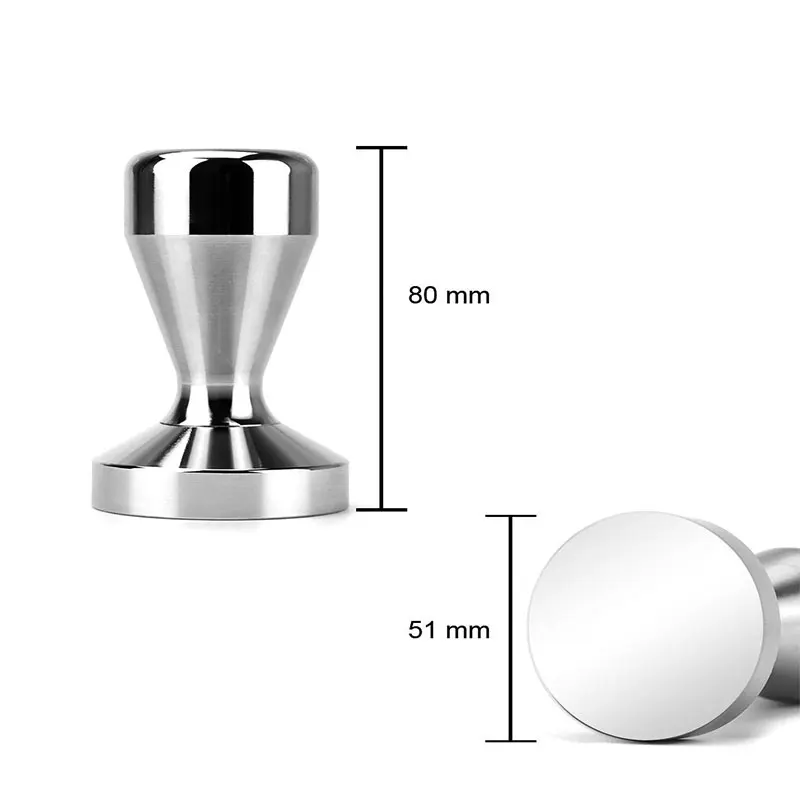 de acero inoxidable manipulación de café de acero inoxidable herramienta de prensado 49 cm Máquina de café espresso de 49/57,5 mm con base plana 
