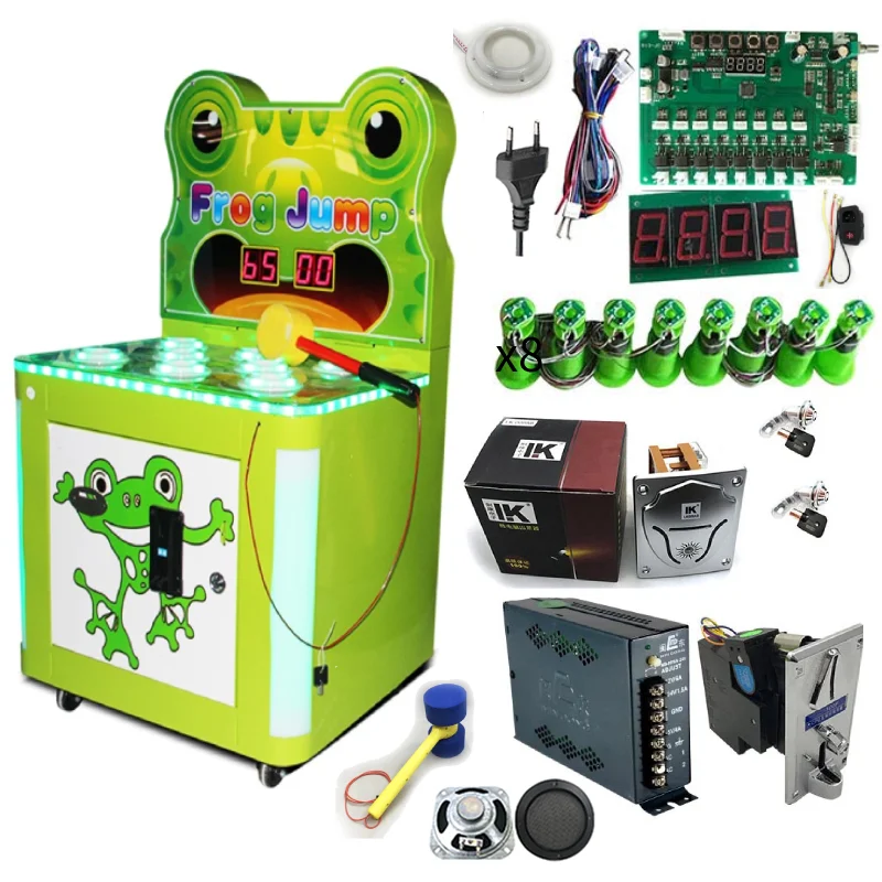 Coin-operated Children Play Hammer Game Crazy Hit Frog Head