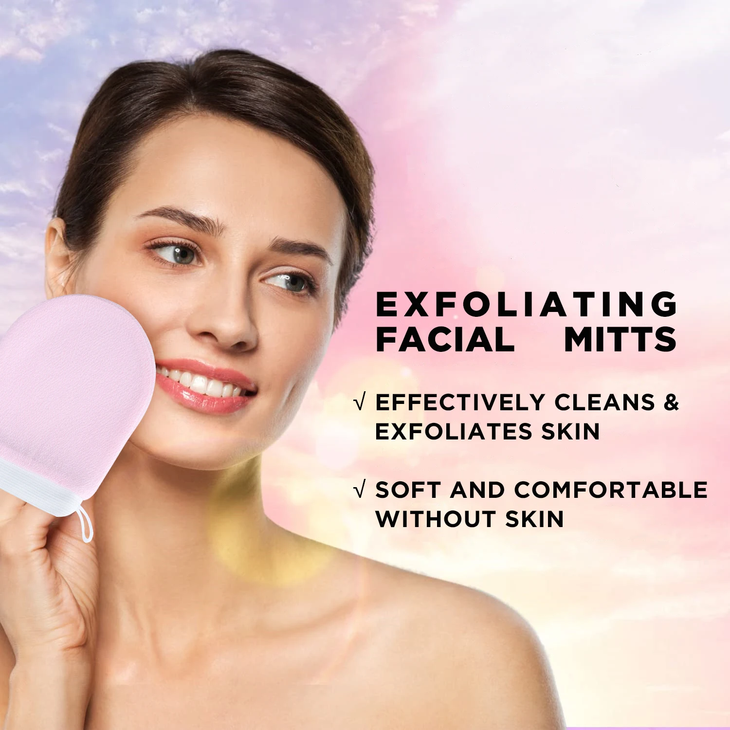 New Arrival Natural Viscose Exfoliating Glove Bath Mitt For Face And