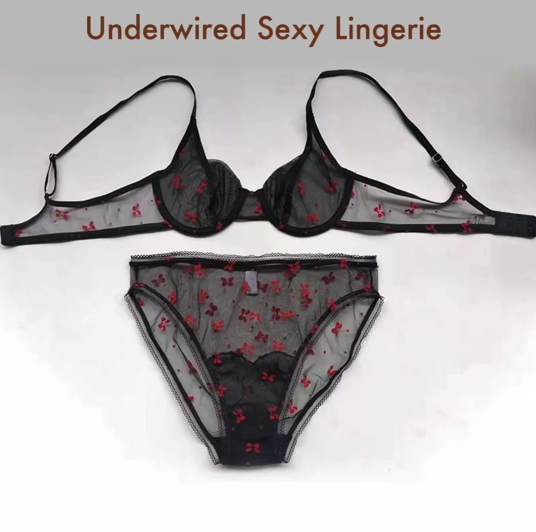 Ultra-thin Tempting Lingerie Set - Underwire Push-up Bra & Panty with ...