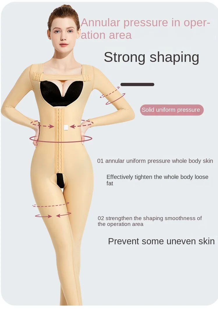 ZOYIAME Post Surgery Liposuction BBL Full Body Shaper Postpartum Hip Lift OP Fajas Long Sleeve Compression Garment Shapewear