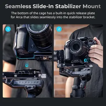 SmallRig Quick Release Cage for LUMIX GH7 / GH6 Camera Cage with Patented HawkLock Style Cold Shoe/NATO Rail/Quick detail image