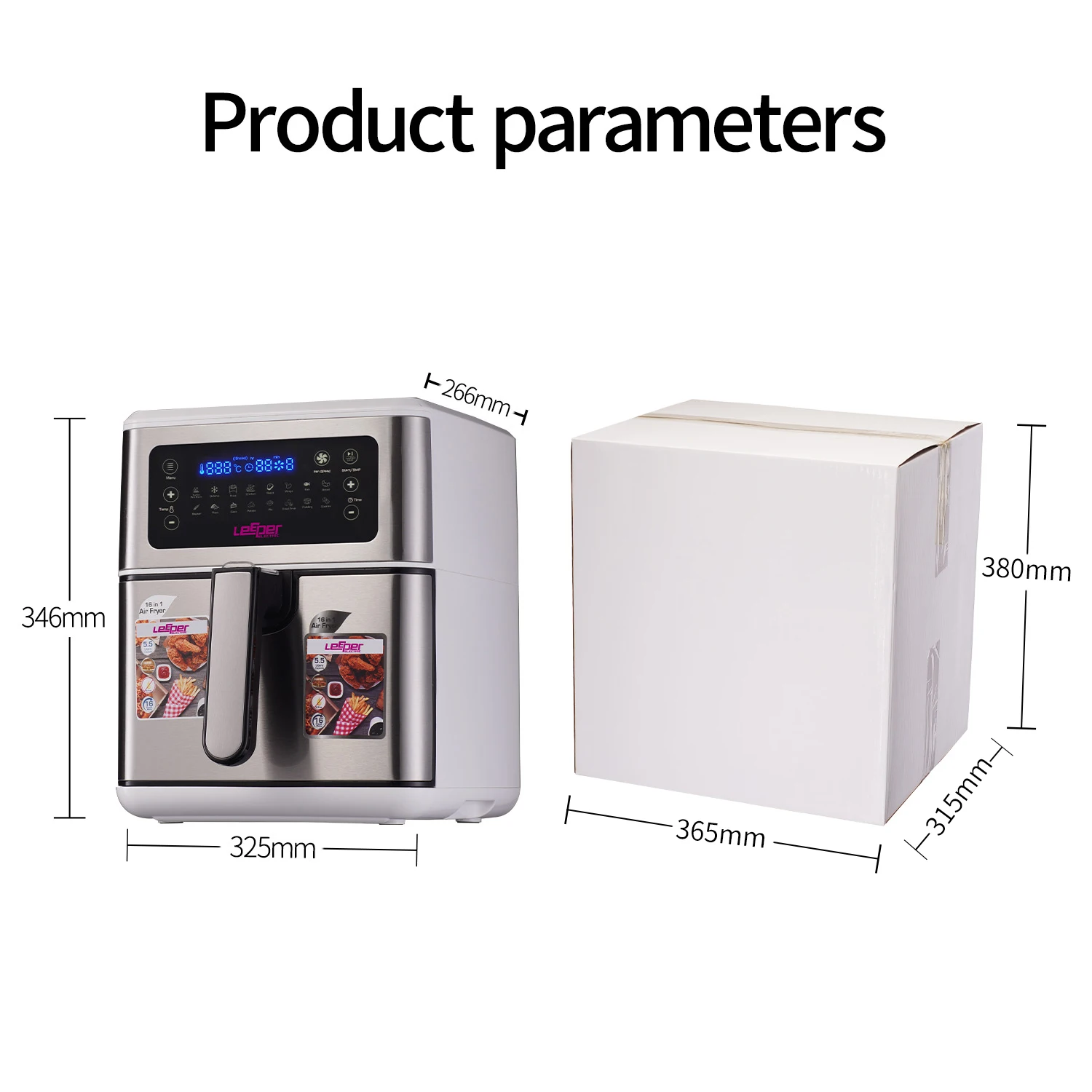 New Arrival 5.5l Air Fryer Multiple Cooking Functions Smart Air Fryers