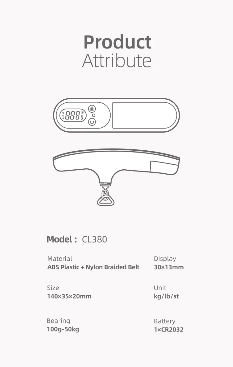 Canny Portable Suitcase Weighing Scale Digital Travel Weight Luggage