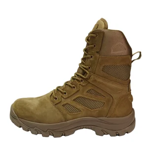 Hanagal OEM ODM Wholesale YKK Zipper Coyote Combat Boots Leather Nylon Breathable Training Tactical Boots Men Outdoor